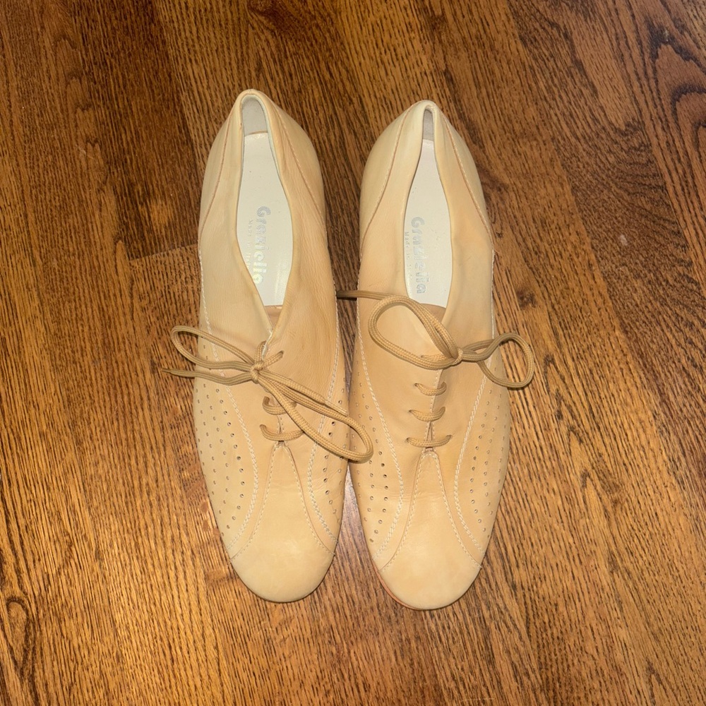 Tan Leather Lace-Up Shoes